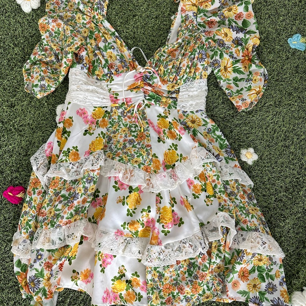 For Love & Lemons Rosalyn Mini Dress